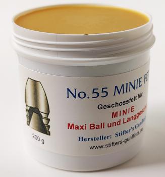 Preview: No. 55 Minie Fett für Minie Geschosse, Maxi Ball und Langgeschosse, 200g Dose